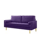 Sofa With Metal Legs  Includes Cushions  Velvet Upholstery  Pine Wood Frame