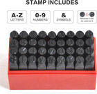 36pc 3 8  Steel Metal Punch Letter   Number Stamp Stamping Set With Plastic Case