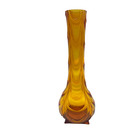 1930s Art Deco Czech Amber Glass Chevron Vase R  ckl Bohemian Flame Rocket 10 