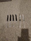 Vintage Set Of 6 Insico Stainless Butter Knives Spreaders Silver Handle 8 75  