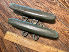 Pair Of Vintage Cast Bronze  7 1 8  Cleats  Nice Age patina