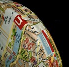Ll324r Red Brown London Map High Quality Cotton Canvas 3d Round Cushion Cover