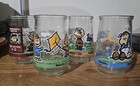 4 Vintage Welch   s Jelly Jars Peanuts Snoopy Linus Charlie Brown Woodstock