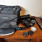Lot Of Vintage Camera Lenses With Case Minolta Kalimar Sears Vivitar Untested