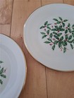 Lenox Special Christmas Holly Gold Trim Set Of Two 10 3 4  Dinner Plates Nice