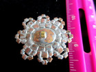 Outstanding Czech Vintage Style Glass Rhinestone Button       Crystal Clear