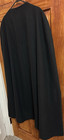 Vintage Black Cape Medieval Wool Red Satin Lined Buckle Handmade Dracula Goth
