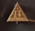 Vintage 10k Gold Top Iyob Filiae Masonic Jobs Daughters Pin And Cornucopia Guard