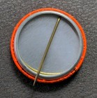 Vintage Frowny Face Counter Culture Pin Back Neon Button Slater Funny Humor 70s