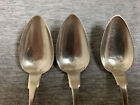 Antique Pure Coin Silver Fiddleback Spoons M  L  Comfort