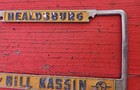 Vintage Healdsburg Bill Kassin Chevrolet Dealership Metal License Plate Frame 