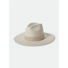 Patina Cream Wool Fedora Western Hat Handcrafted Wide Brim Large