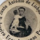 Vintage Santo Antonio De Lisboa Pin Ecos A  orianos Portuguese Religious Button