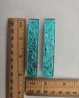 Fused Small Pair florentine Aqua Dichroic Glass Genuine French Hair Barrettes