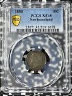 1880 Newfoundland 10 Cents Pcgs Xf45 Lot g9747 Silver  Key Date 