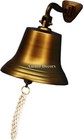 4  Vintage Maritime Brass Ship Bell Wall Mounted Bracket Nautical Home Decor