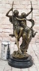 Art Deco nouveau Signed Original Artwork By Cesaro Loving Couple Bronze Statue
