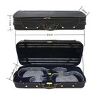 Black Double Violin Case Oxford Cloth Bag Fits 2 Violins Adjustable Strong