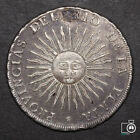 Argentina  8 Reales 1813 J  Silver Crown Coin  Repaired Hole