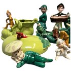 Lot 18 Vintage Elf Pixie Ceramic Planters Wall Pockets Figurines Mid Century