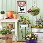 Beware Chihuahua On Patrol Tin Metal Signs Home D  cor Chihuahua Dog Aluminum For