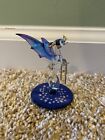 Blown Glass Dragon With Stars Crystal Accented Figurine Blue Gold Stars New