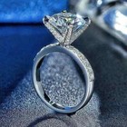 Solitaire Moissanite Engagement Ring Solid 14k White Gold 2 Carat Round Cut Vvs1
