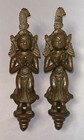Rare Old Vintage Pair Of Asian Brass Pull Handles India Hindu God Figure 7 5 l