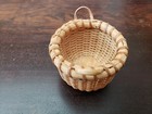 Mini Vintage Nantucket Basket Nautical Decor With Wood Loop Handles 