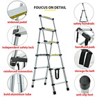 Folding Telescopic Aluminium Step Ladder Extension A-frame Wide Pedal Household 