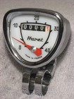 Vintage Schwinn Huret Speedometer 0-40 Mph White   Gray Bicycle Speedo Head Nos