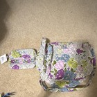 Vera Bradley Small Cosmetic Watercolor Multicolor Quilted Zip Fabric Bag