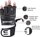 Sawans Punch Bag Boxing Gloves Karate Mitts Mma Body Combat Large  Black 