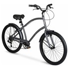 Men s 26  Cruiser Bike 7-speed Lightweight Aluminum Commuter Comfort Ride Gray