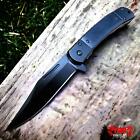 8  Classic Black Wood Handle Spring Open Assisted Folding Blade Pocket Knife