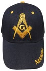 Black Embroidered Adjustable Hat Mason Masonic Lodge Baseball Cap