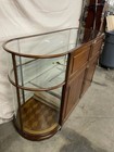Antique Victorian Nouveau Glass Countertop Display Case With Rounded Glass