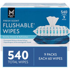 Member s Mark Flushable Wipes  Scented  540 Count     Hypoallergenic Fresh Scent