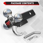 Tyt Trailer Hitch Tri Ball Mount With Tow Hook fits 2 Inch Receiver triple Balls