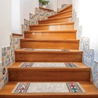Non Slip Stair Treads Carpet Modern Bordered Peel And Stick Alfombras Set Of