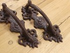 2 Large Handles Rustic Cast Iron Barn Door Handles Shed Gate Pulls Fancy 8 1 2 