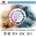 Hyanka 6 5  Marine Speakers - 750w  Ip67 Waterproof  Led Lights  1 Pair   white 