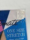 Ultimate One Size Stretch Sheer Stockings Size 9-11 Vtg Nos Seamless Mesh Beige