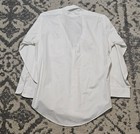 Vintage 1970s White Long Sleeve Button Up Shirt Size L