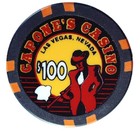 Vintage Capone s Casino -   100 Gambling Chip - Las Vegas  Nv - Ec 9530