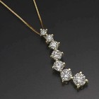2ct Round Cut Diamond Journey Pendant Necklace 14k Yellow Gold Finish Free Chain