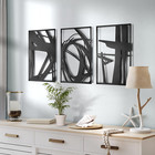 Black Abstract Metal Wall Art  3d Textured Metal Wall Sculptures  Hollow Out Des