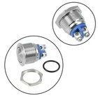 Metal Push Button Round Head Momentary For Reset Switch Brass Nickel Plated 16mm