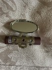 Lipstick Holder Vintage With Mirror  Black With Silver Starburst Design