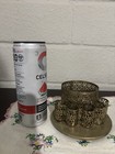Vtg Gold Toned Metal Filigree Four Lipsticks Holders W central Lidded Container